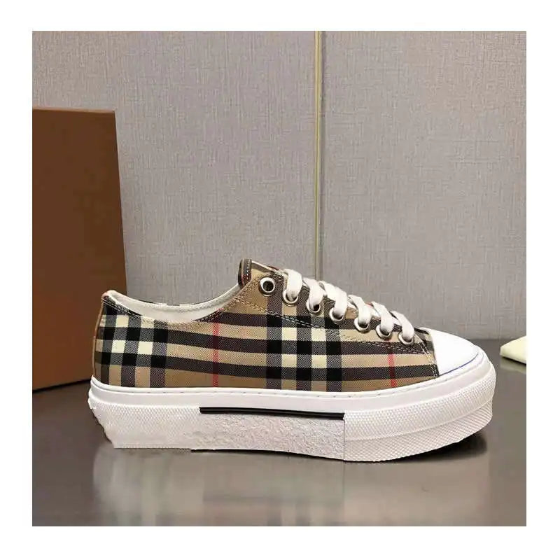 Top Designers 2025 Luxury Hot Selling Men's Retro Plaid Cotton Sneakers Breathable Anti-Slippery 5D Printed Sheepskin Lining