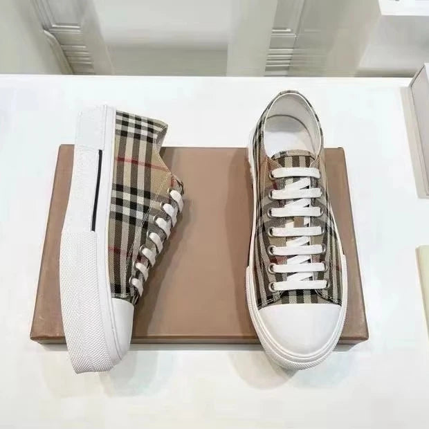 Top Designers 2025 Luxury Hot Selling Men's Retro Plaid Cotton Sneakers Breathable Anti-Slippery 5D Printed Sheepskin Lining