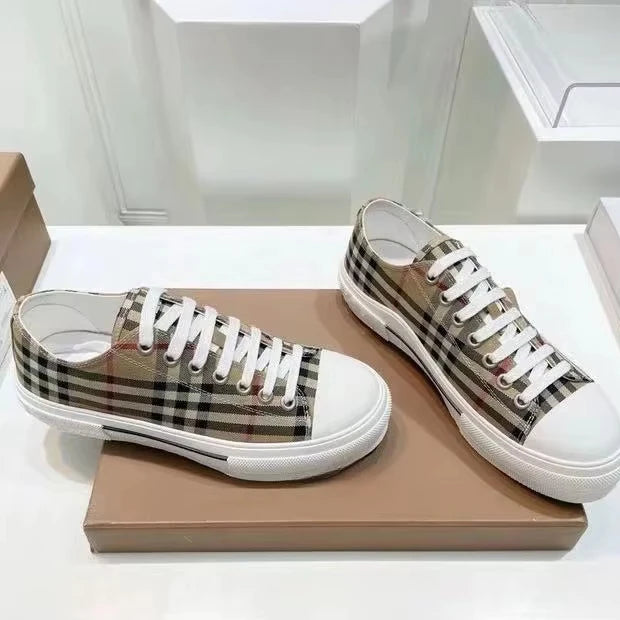 Top Designers 2025 Luxury Hot Selling Men's Retro Plaid Cotton Sneakers Breathable Anti-Slippery 5D Printed Sheepskin Lining