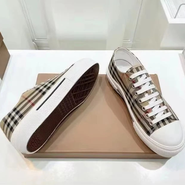 Top Designers 2025 Luxury Hot Selling Men's Retro Plaid Cotton Sneakers Breathable Anti-Slippery 5D Printed Sheepskin Lining