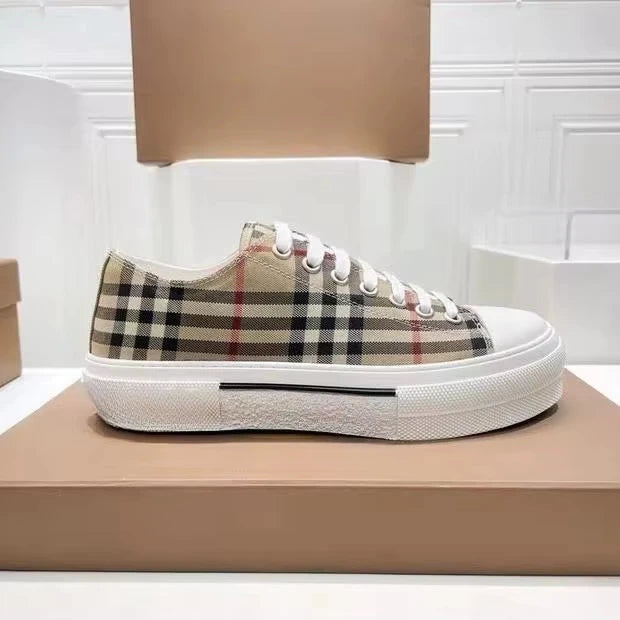 Top Designers 2025 Luxury Hot Selling Men's Retro Plaid Cotton Sneakers Breathable Anti-Slippery 5D Printed Sheepskin Lining