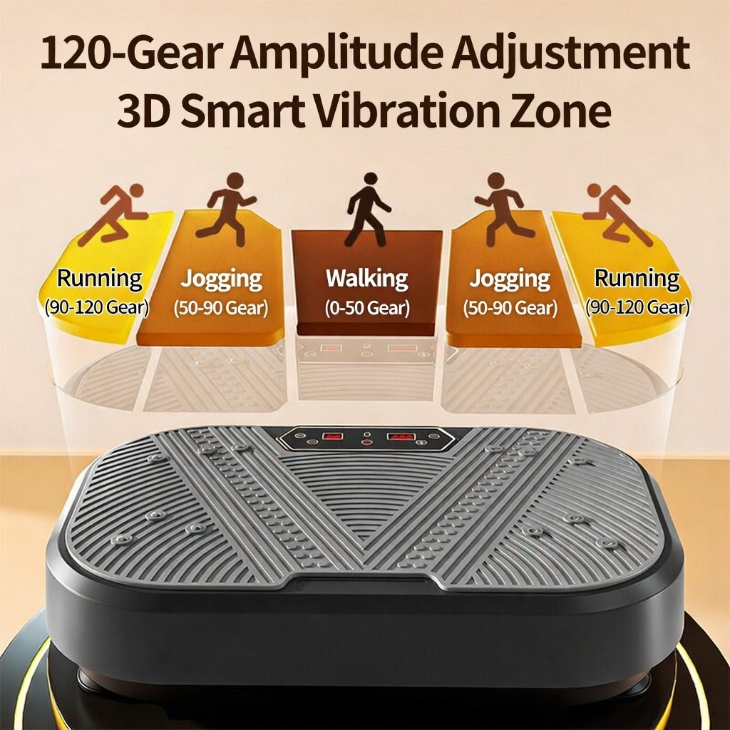 Fat burning vibration plate, with full set of accessories (a pair of drawstrings, bluetooth, remote control, plug)