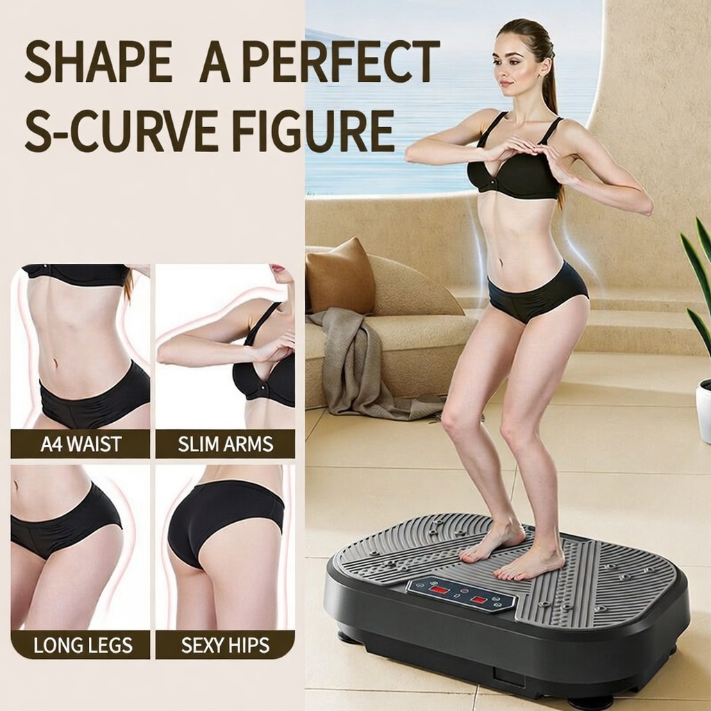 Fat burning vibration plate, with full set of accessories (a pair of drawstrings, bluetooth, remote control, plug)